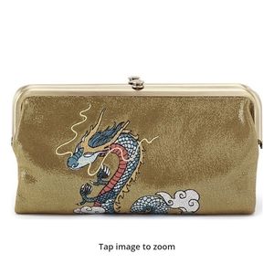 HOBO Lauren Shimmer Top Grain Leather Clutch Wallet NWOT